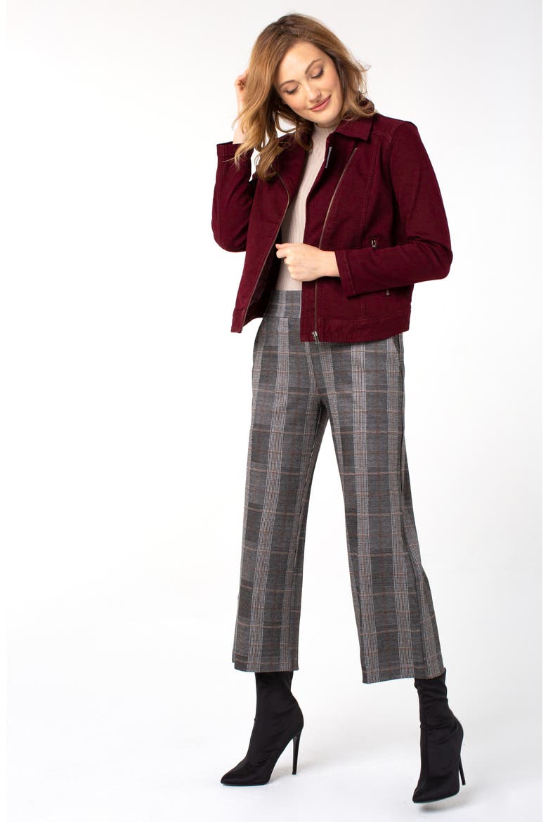 Liverpool Mabel Plaid Wide Leg Ankle Pants, Alternate, color, CREAM/ TAN/ BLACK