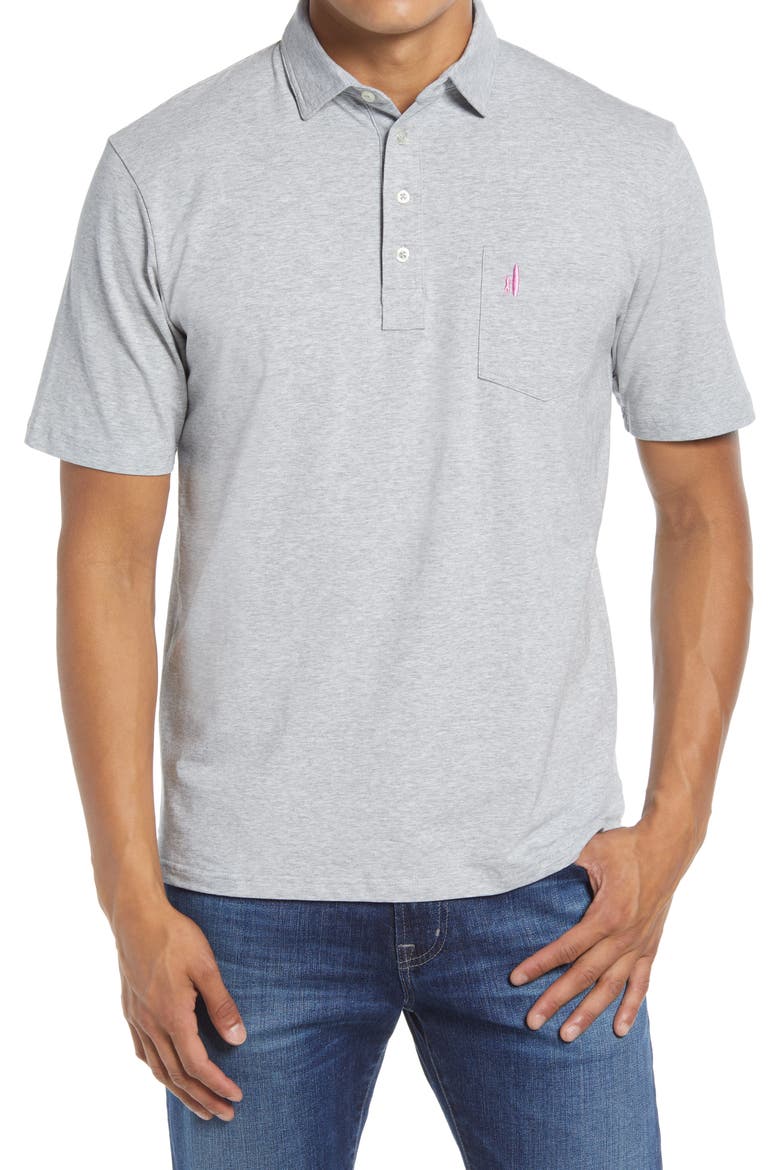 Heathered Original Regular Fit Polo, Main, color, GRAY