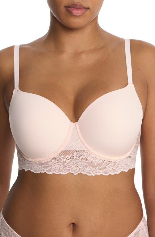 Natori Heavenly Full Coverage Longline Lace T-shirt Bra In Pink