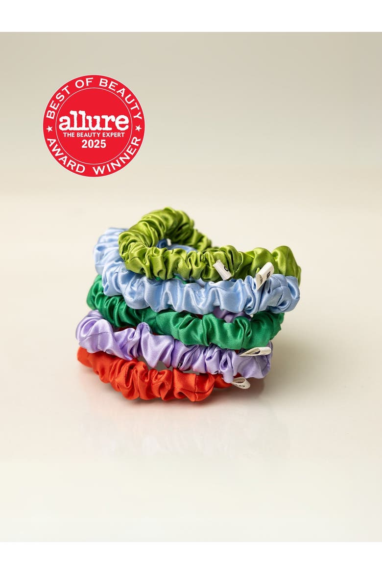 Flora Silk Scrunchie Set, Alternate, color, Sage