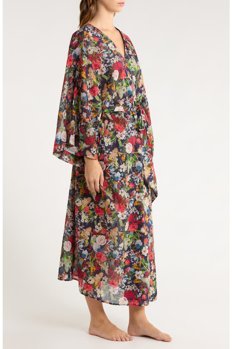 Holly Floral Cotton Voile Maxi Robe, Alternate, color, NAVY