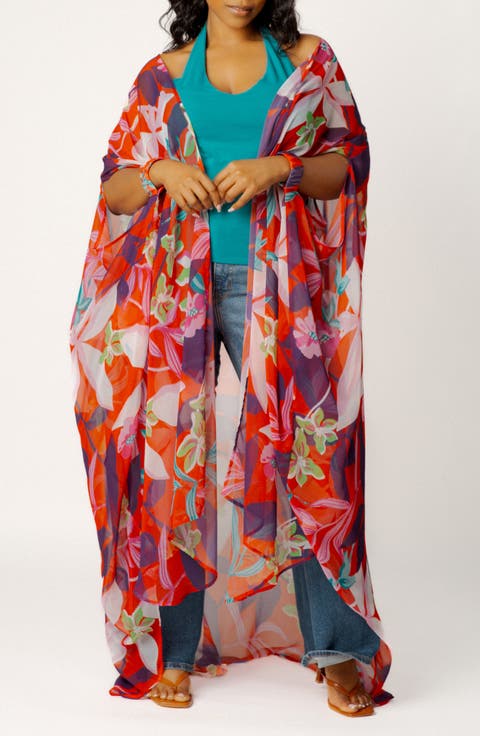 Floral Robe with Wristband