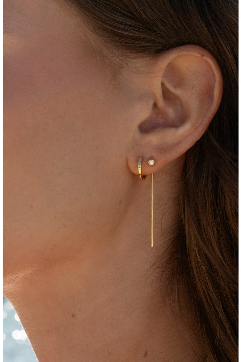 Marlo Cubic Zirconia Threader Earrings, Alternate, color, 14K GOLD PLATED