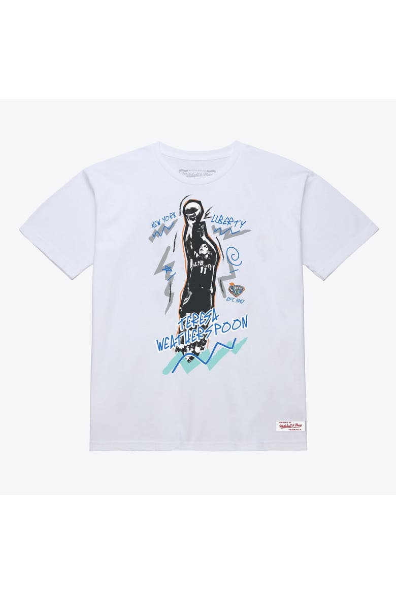 Unisex Mitchell & Ness Teresa Weatherspoon White New York Liberty Chalked Up T-Shirt - Court Origins, Main, color, White