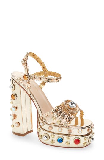 Azalea Wang Lola Ankle Strap Platform Sandal In Multi