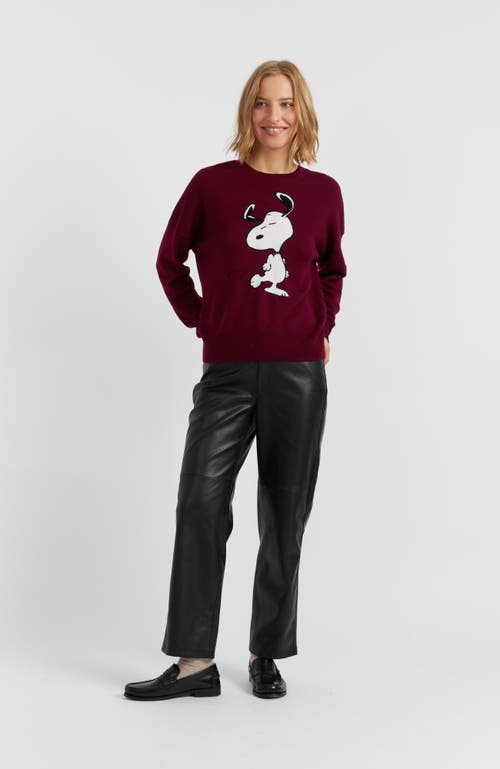 Chinti & Parker Wool-cashmere Dancing Snoopy Sweater In Red