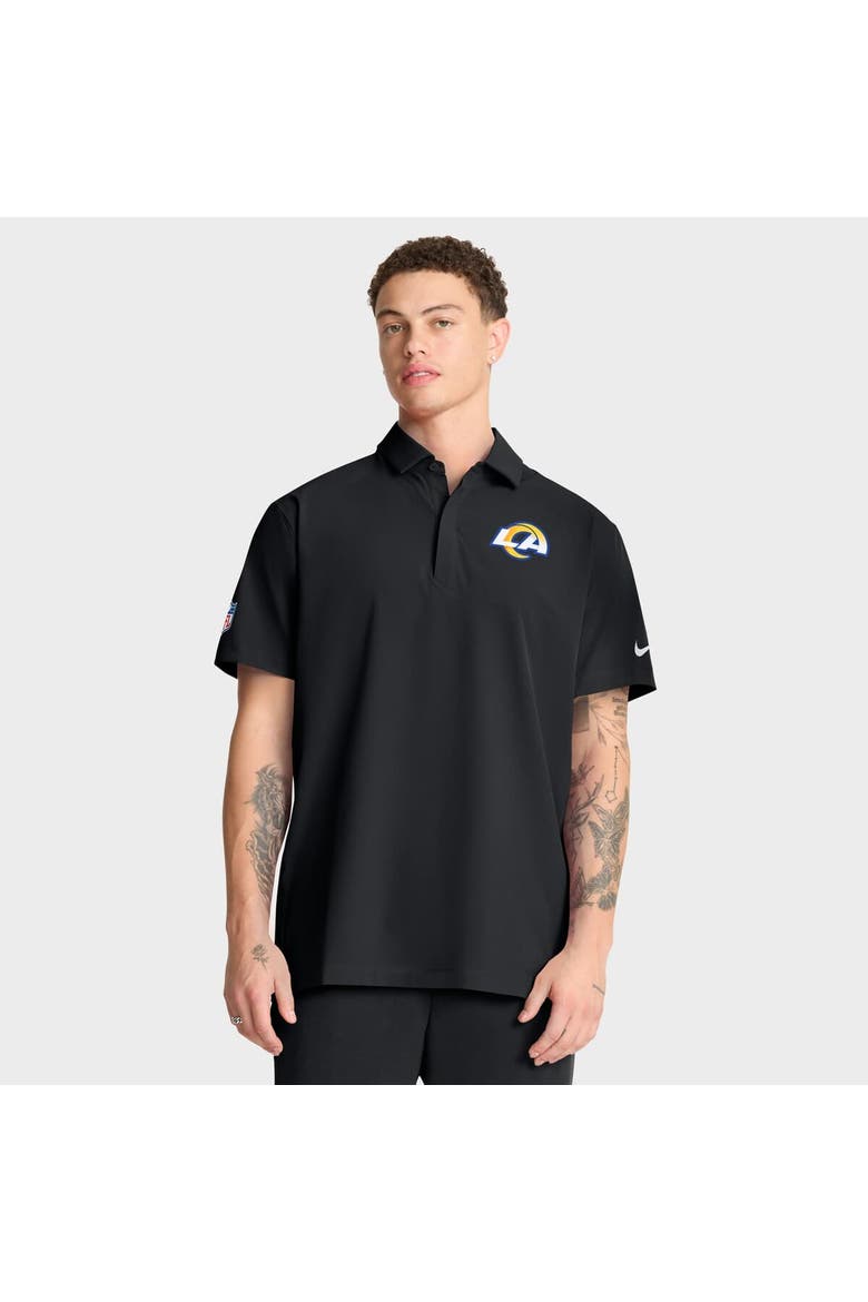 Men's Nike Black Los Angeles Rams Sideline City Pride Woven Performance Polo, Alternate, color, Black