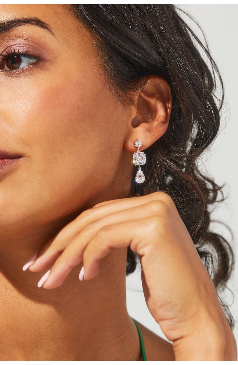 Nadri Evelyn Triple Drop Earrings, Alternate, color, 