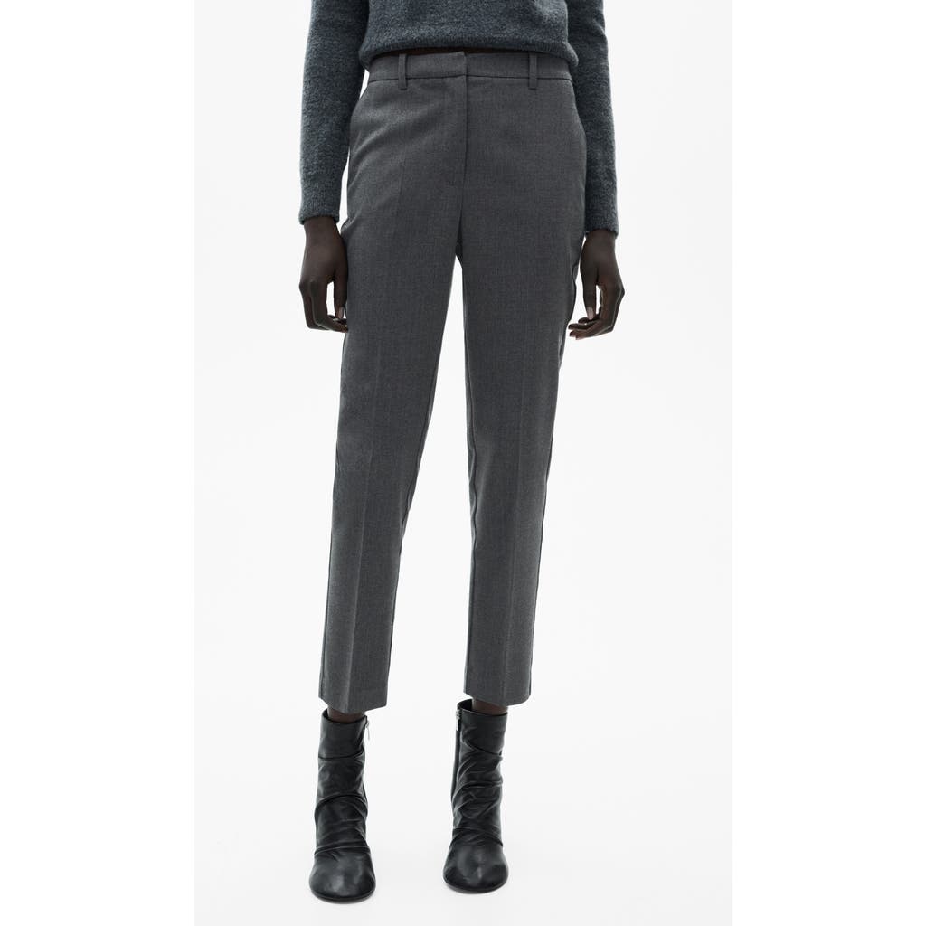 Mango Flat Front Skinny Pants In Gray
