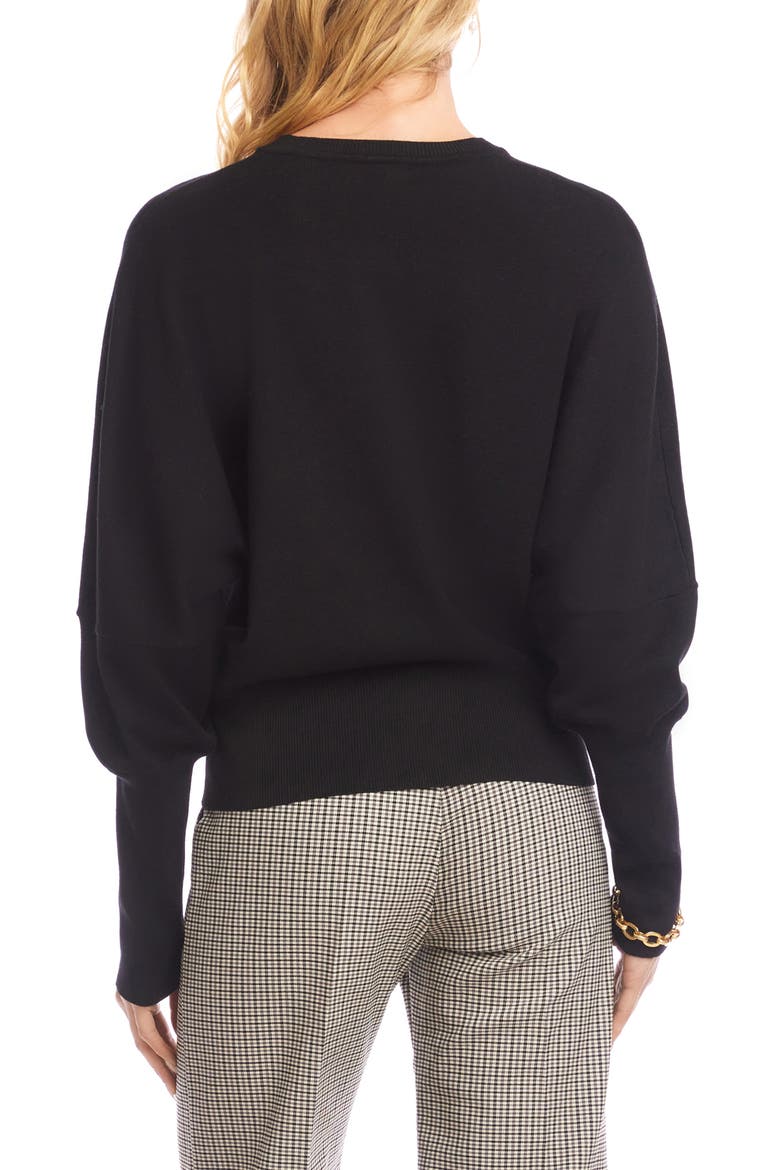 Dolman Sleeve Crewneck Sweater, Alternate, color, BLACK