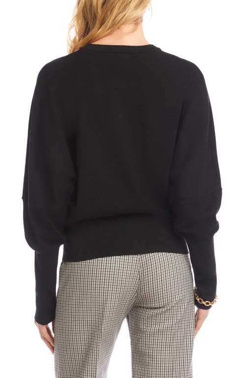 Karen Kane Dolman Sleeve Crewneck Sweater In Black