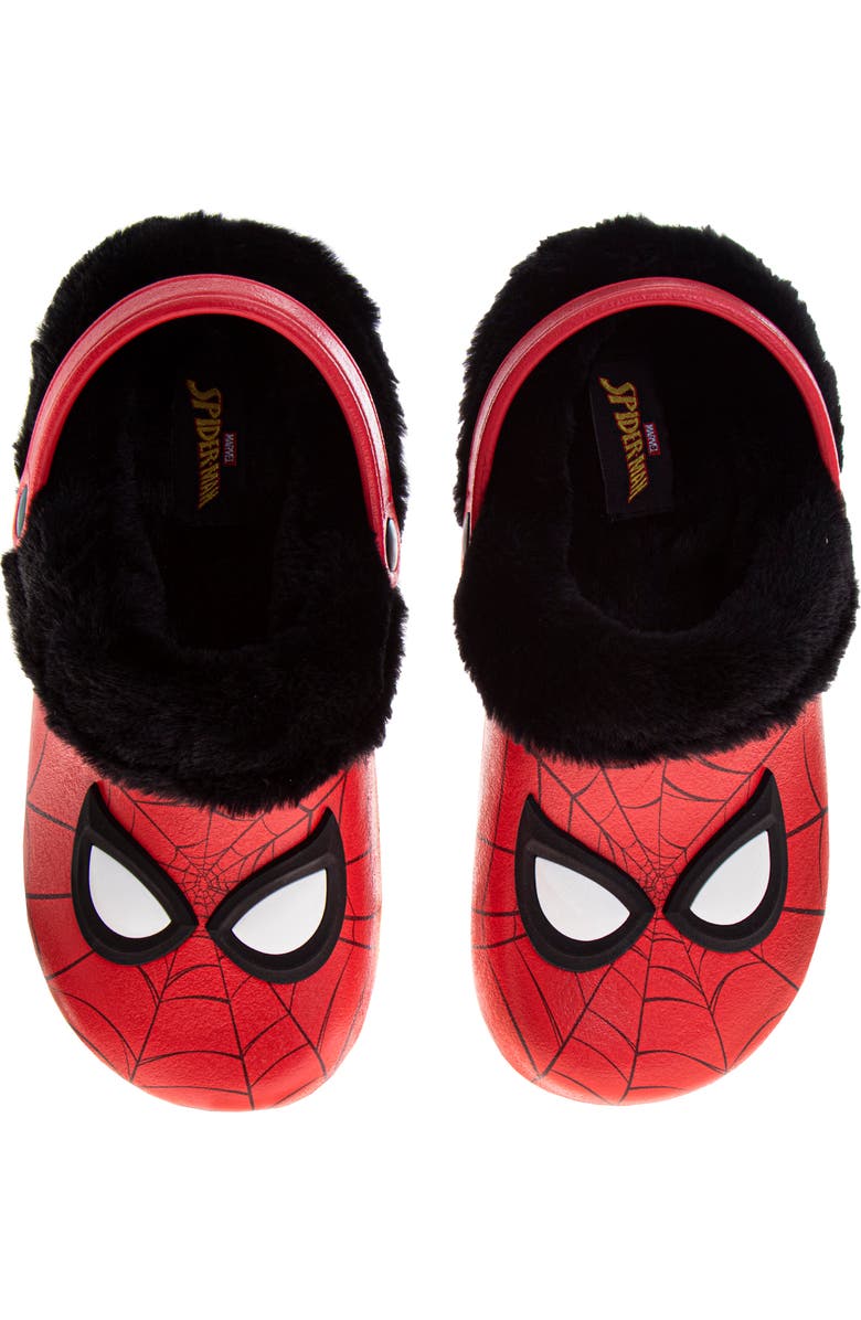 Spider-Man Clogs - Fuzzy, Fleece-Lined, and Warm Garden Shoes, Main, color, Red