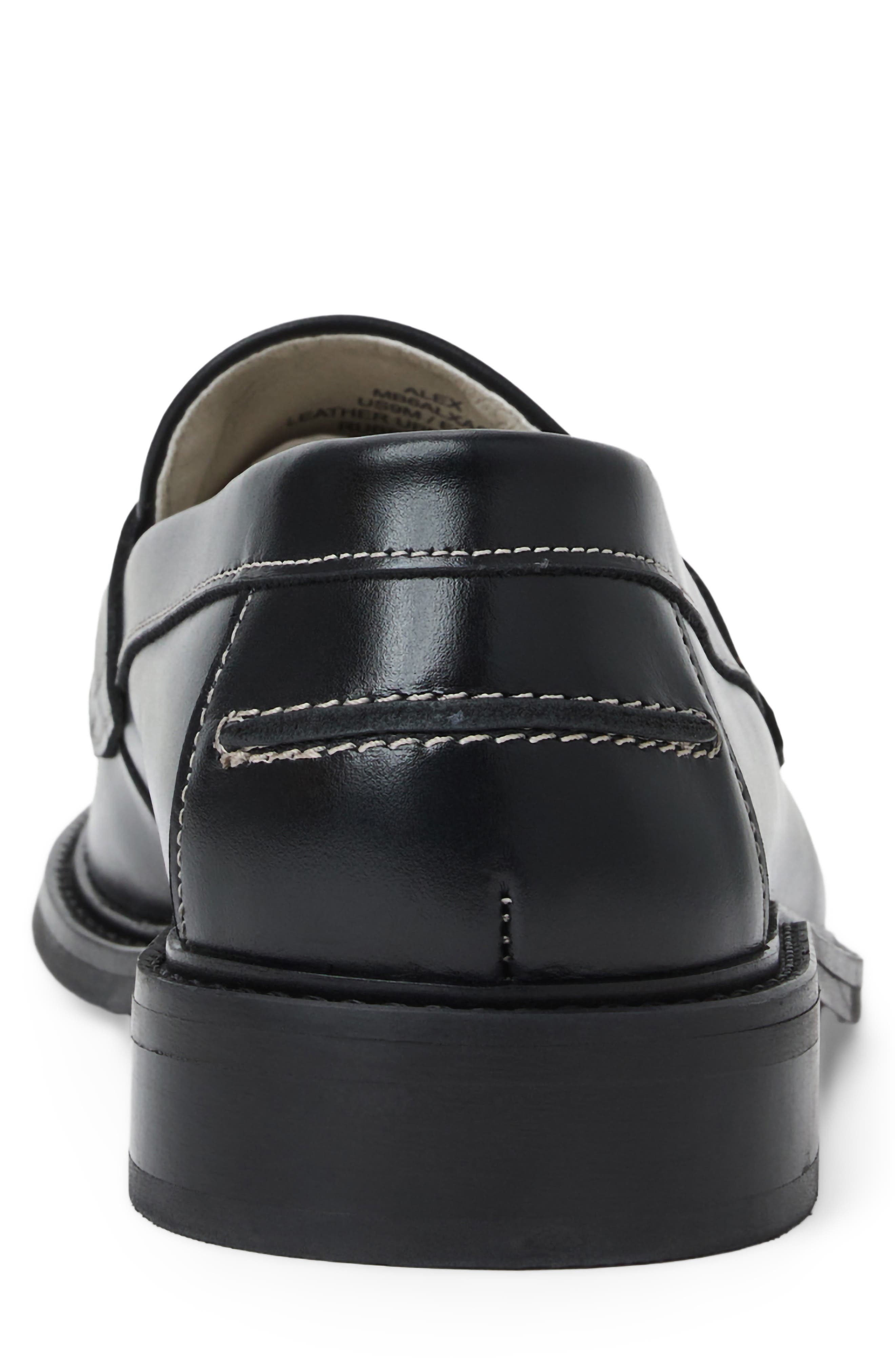 Alex Leather Penny Loafer, Alternate, color, BLACK