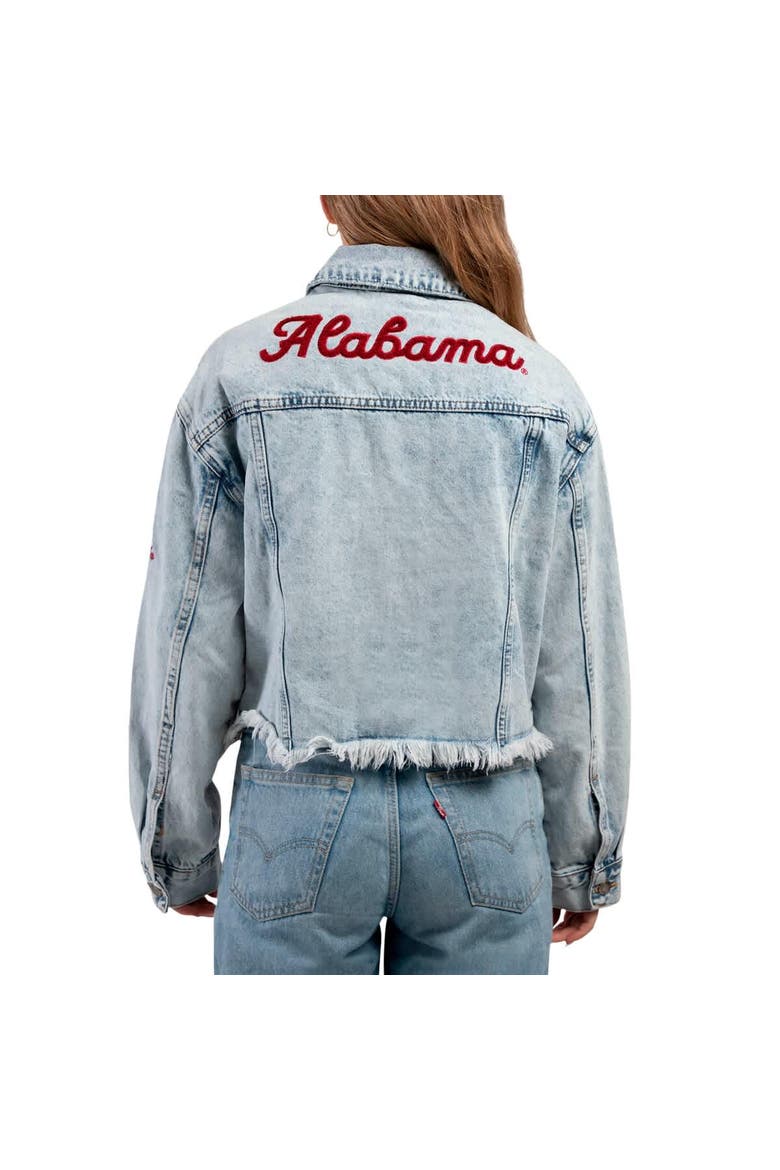 Women's Hype and Vice Denim Alabama Crimson Tide Lightwash Full-Button Jean Jacket, Alternate, color, Denim