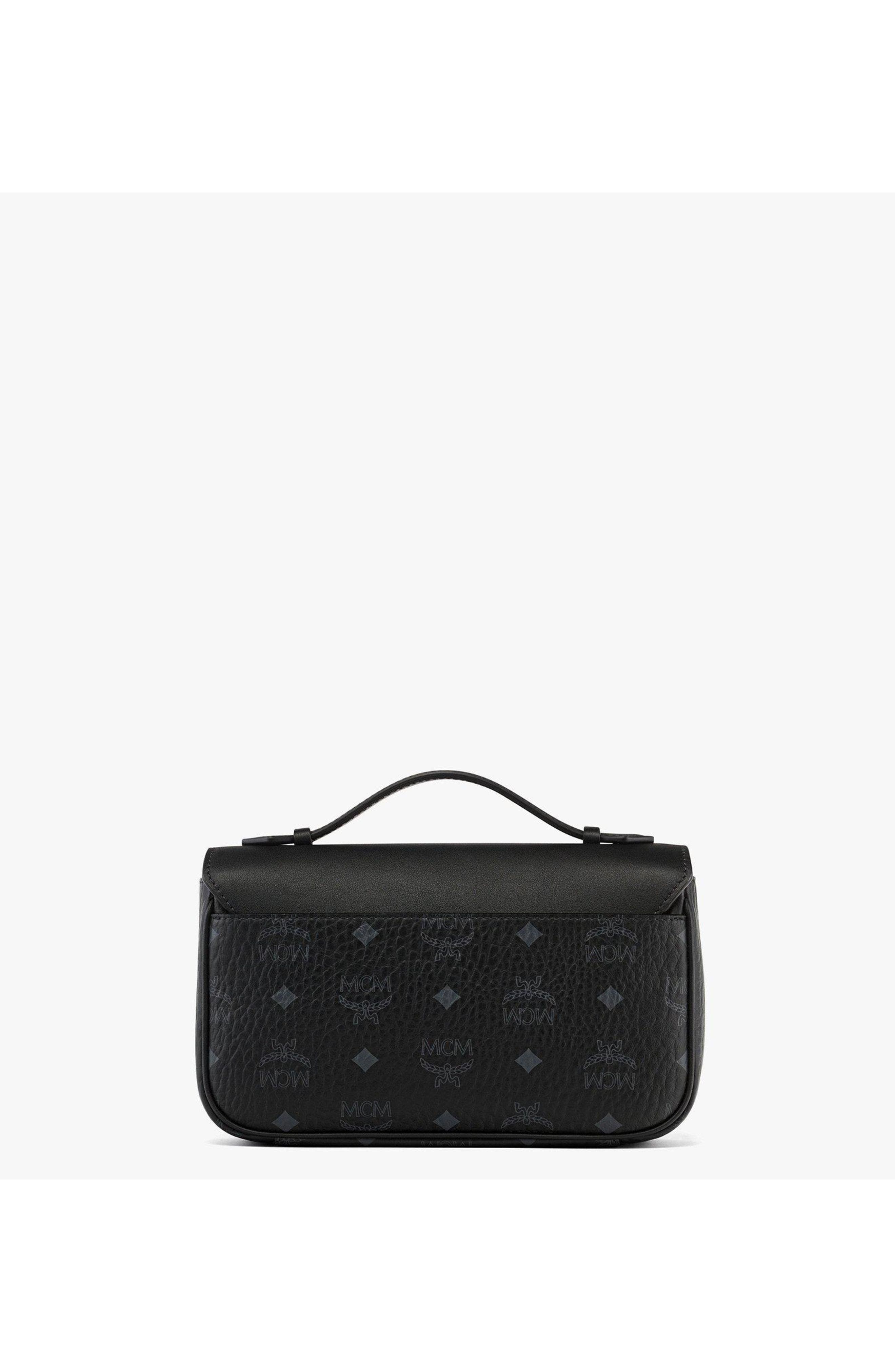 MCM Tracy Crossbody in Visetos, Alternate, color, Black