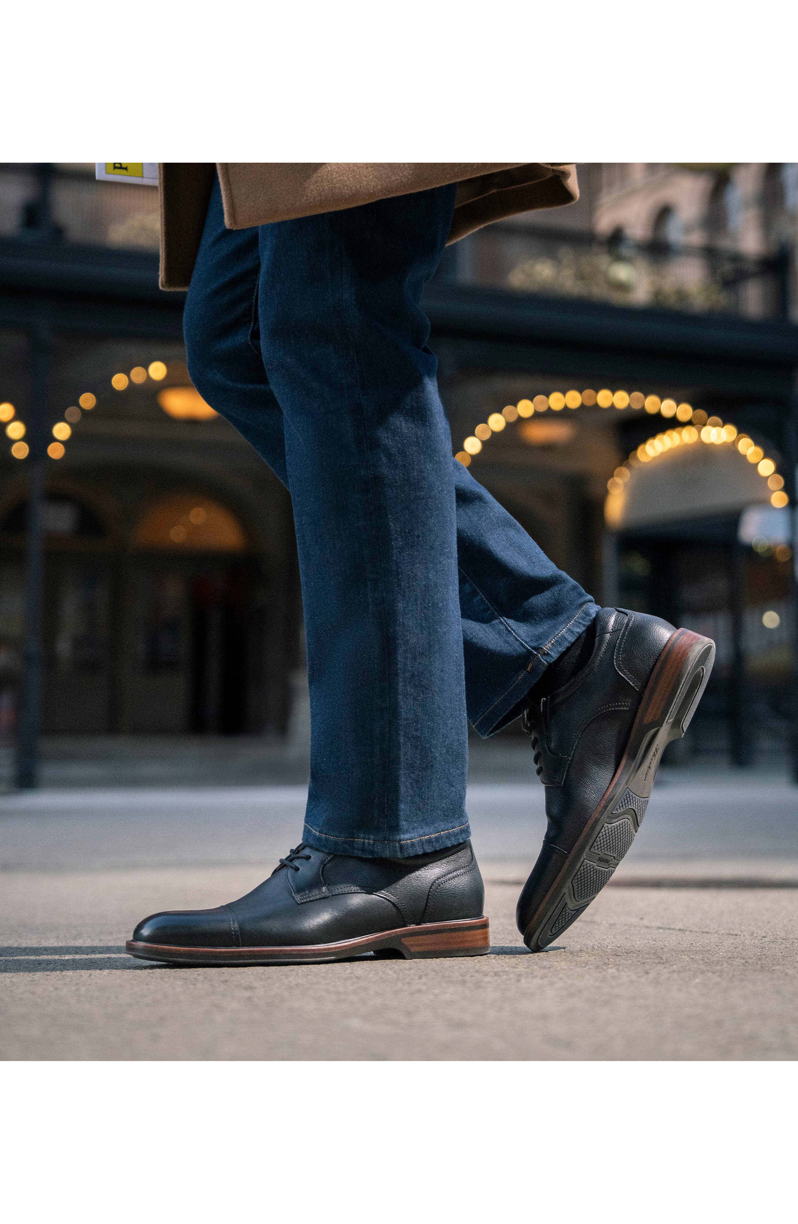 Florsheim Traveler Cap Toe Derby, Alternate, color, Black