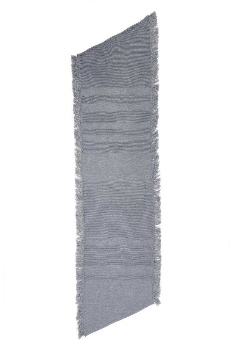 Garter Stripe Stitch Blanket Scarf, Alternate, color, HEATHER GRAY