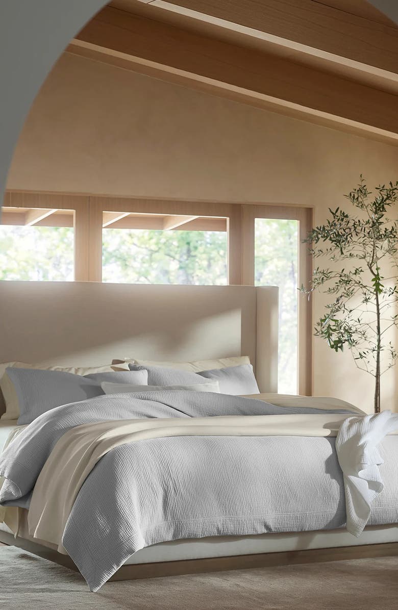 Boll & Branch Dream Organic Cotton Duvet Cover & Shams Set, Alternate, color, Sky