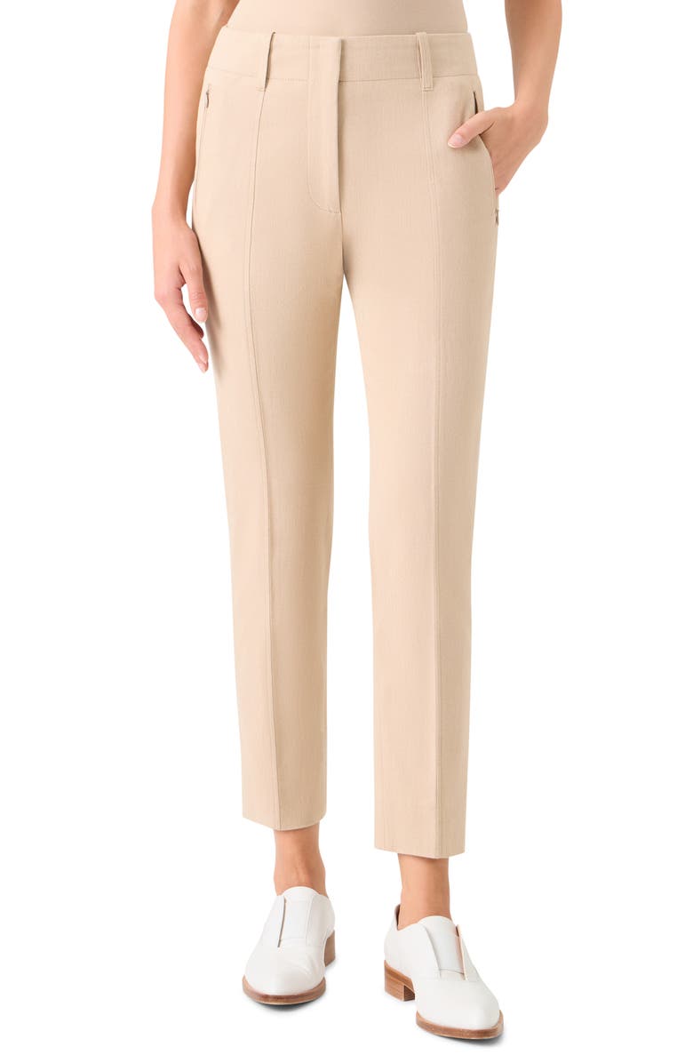 Akris Connor Khaki Ankle Pants, Main, color, Beige