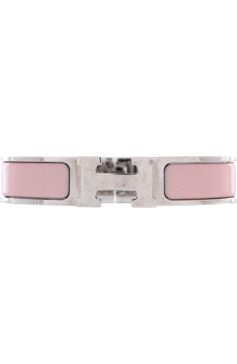 Pre-Owned Hermes Clic H Bracelet Enamel Narrow, Main, color, Pink