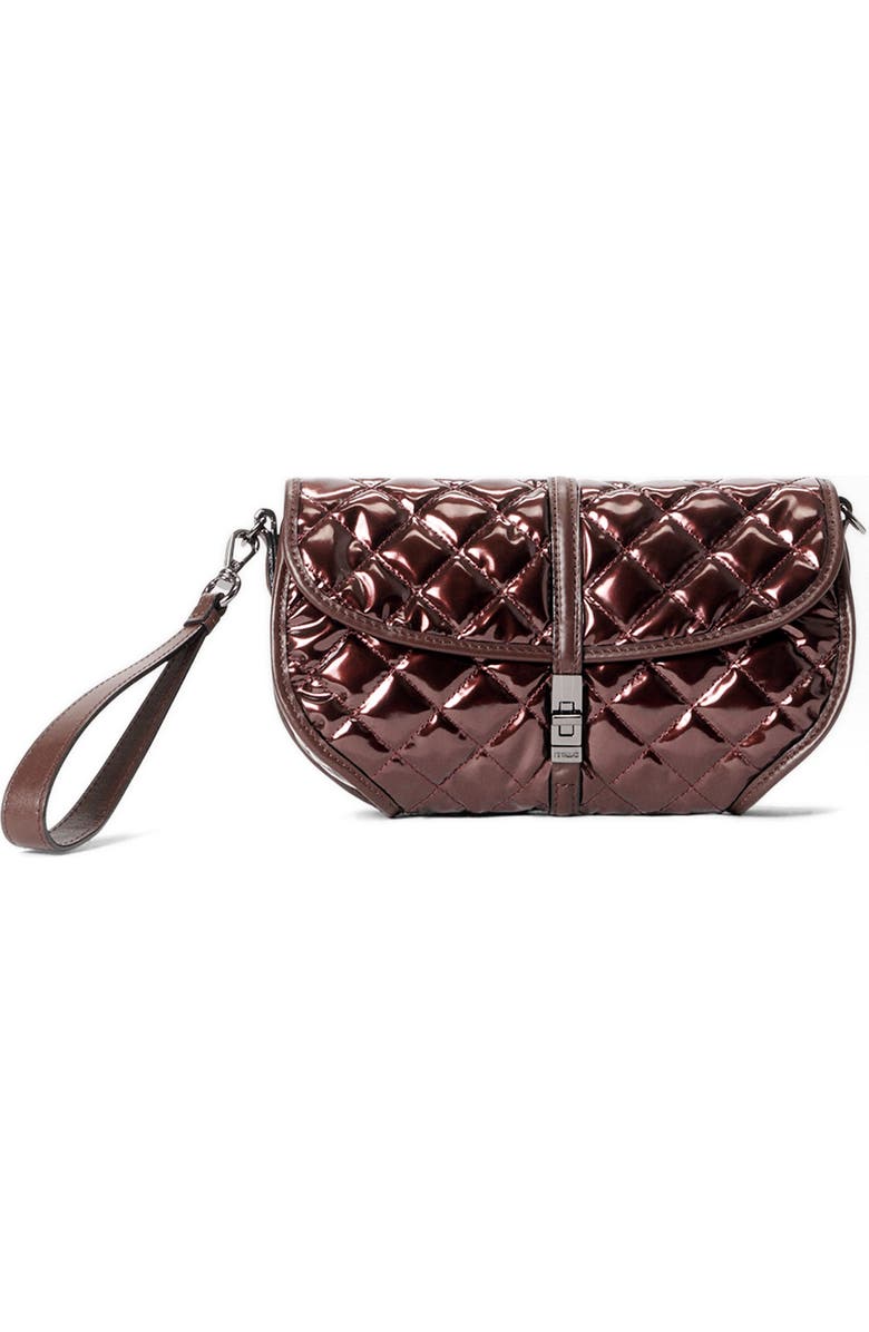 MZ Wallace Astor Small Convertible Clutch Bag, Main, color, Bordeaux Lacquer