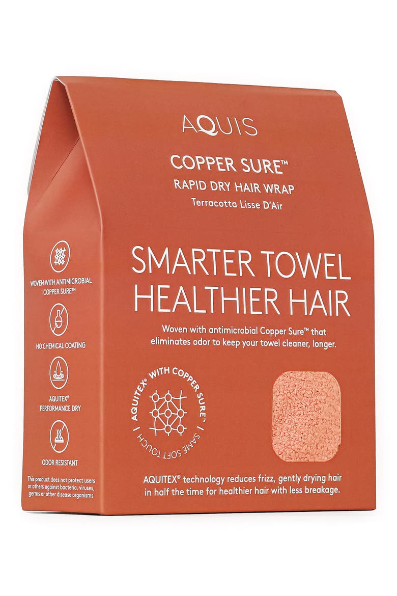 Copper Sure® Rapid Dry Hair Wrap, Alternate, color, METALLIC RUST/ COPPER