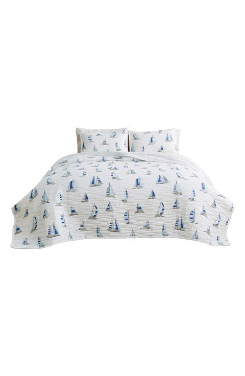 Sailboat Reversible Quilt Set