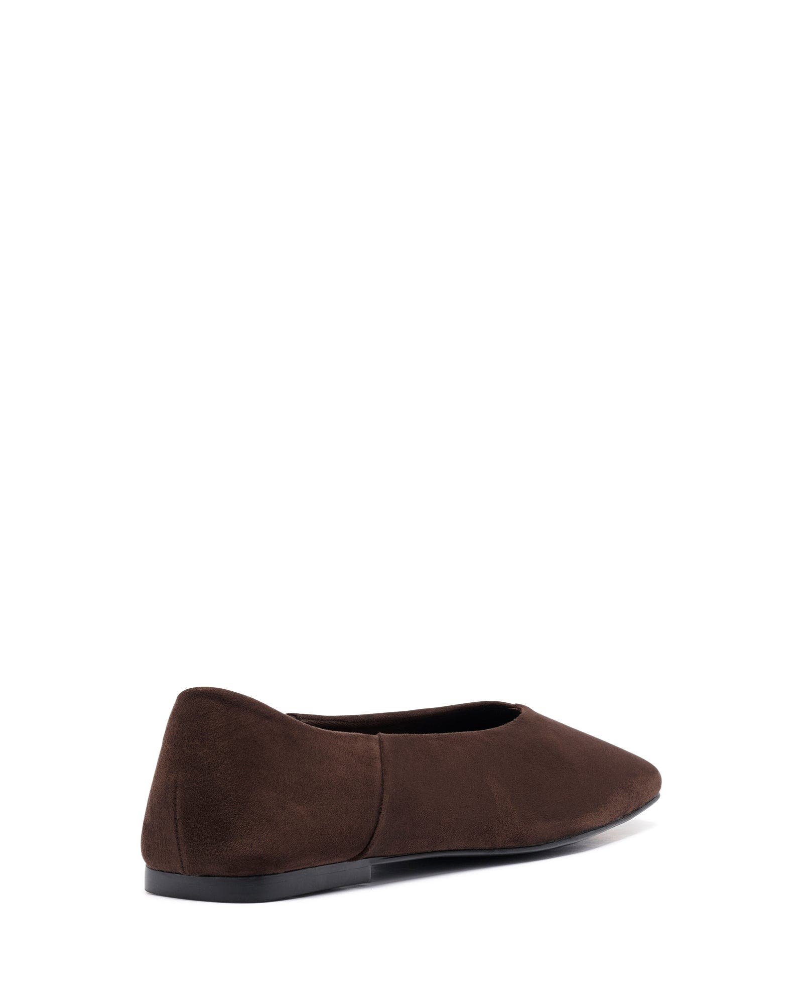 Therapy Australia Gaia Square Toe Flats, Alternate, color, Chocolate Faux Suede