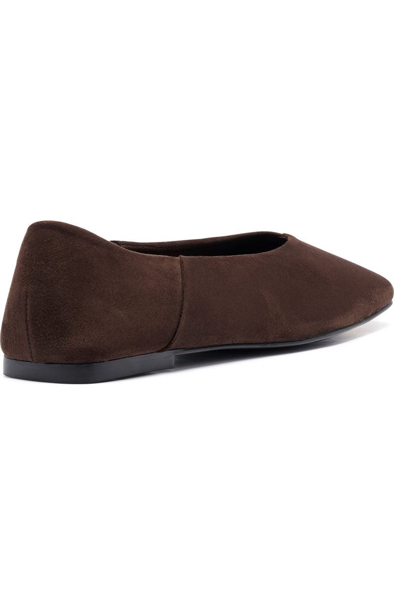 Therapy Australia Gaia Square Toe Flats, Alternate, color, Chocolate Faux Suede