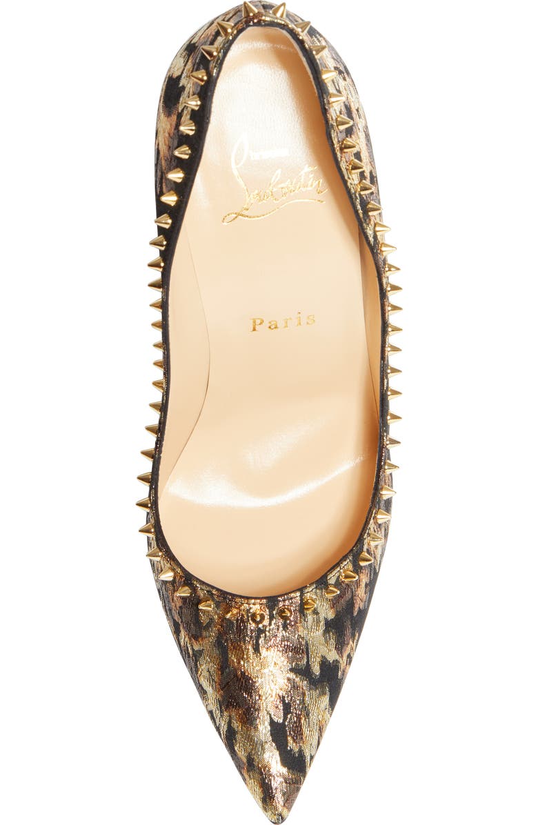 Christian Louboutin Anjalina Spike Metallic Pointed Toe Pump, Alternate, color,