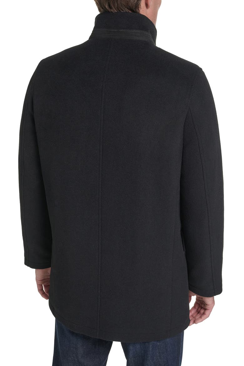 Shirt Collar Wool Blend Top Coat, Alternate, color, BLACK