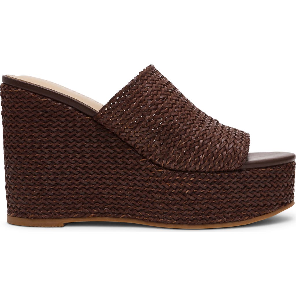 Steve Madden Cassi Platform Wedge Slide Sandal In Brown