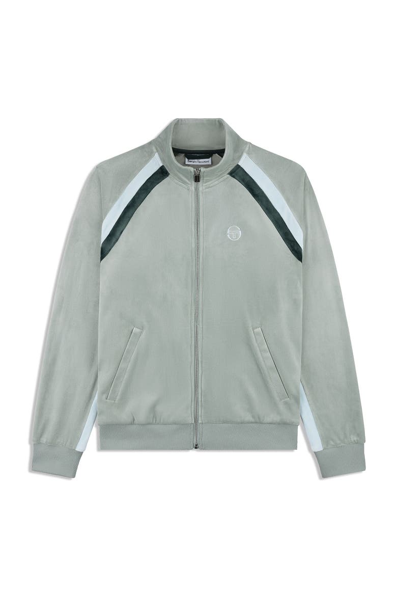 Banda Velour Track Jacket, Alternate, color, SLATE GRAY