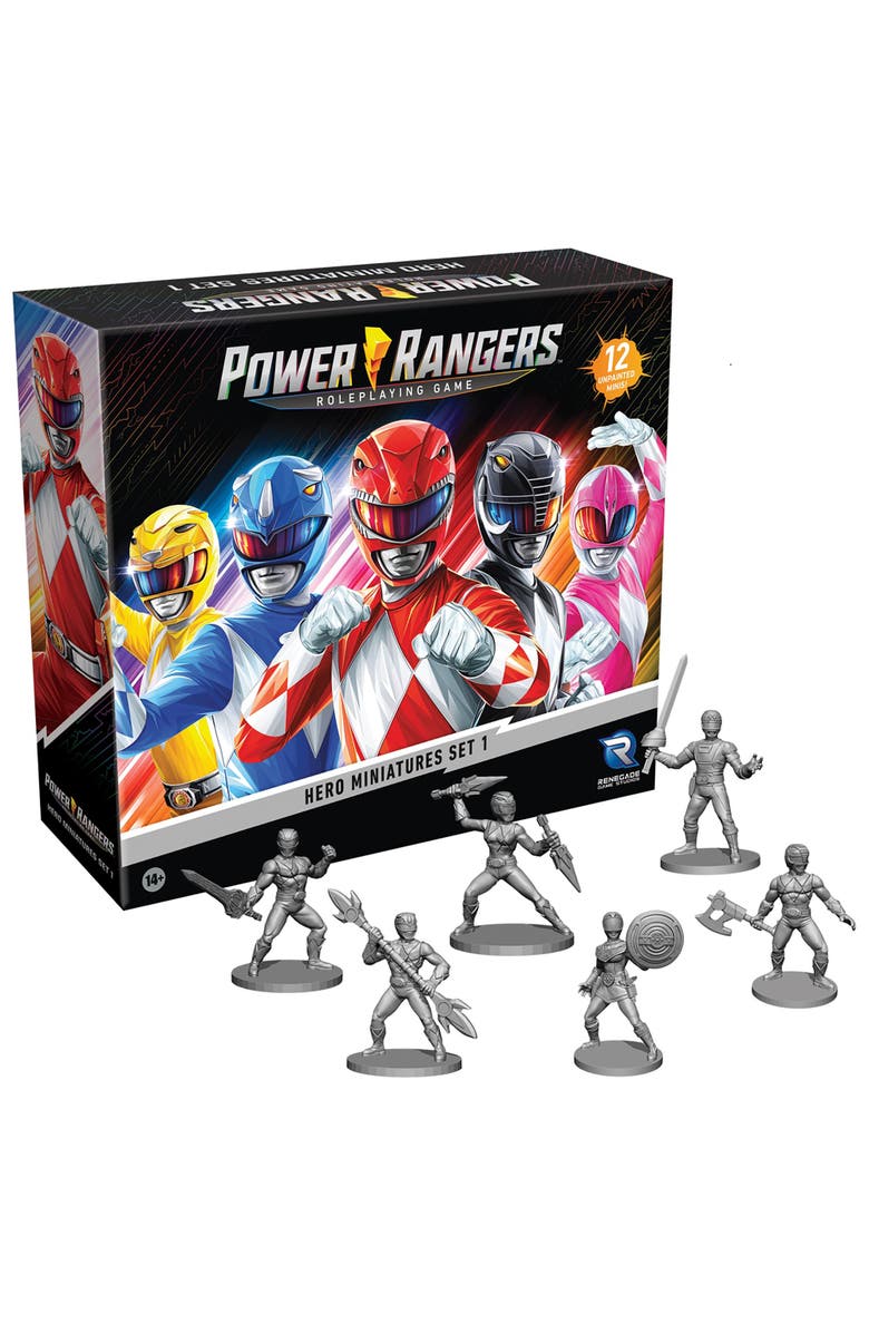 Renegade Game Studios Power Rangers Roleplaying Game Hero Miniatures Set 12pc, Main, color, Multicolored