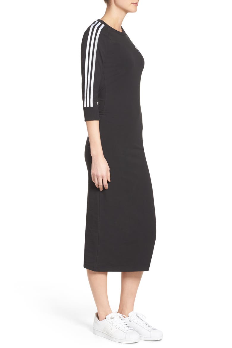 Originals 3-Stripes Dress, Alternate, color, BLACK
