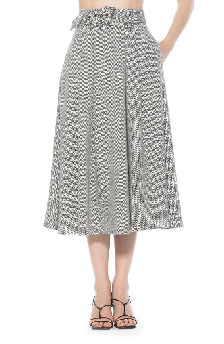 Alexia Admor Belted A-Line Midi Skirt, Alternate, color, 