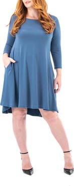 Nina Leonard High-Low Trapeze Dress
