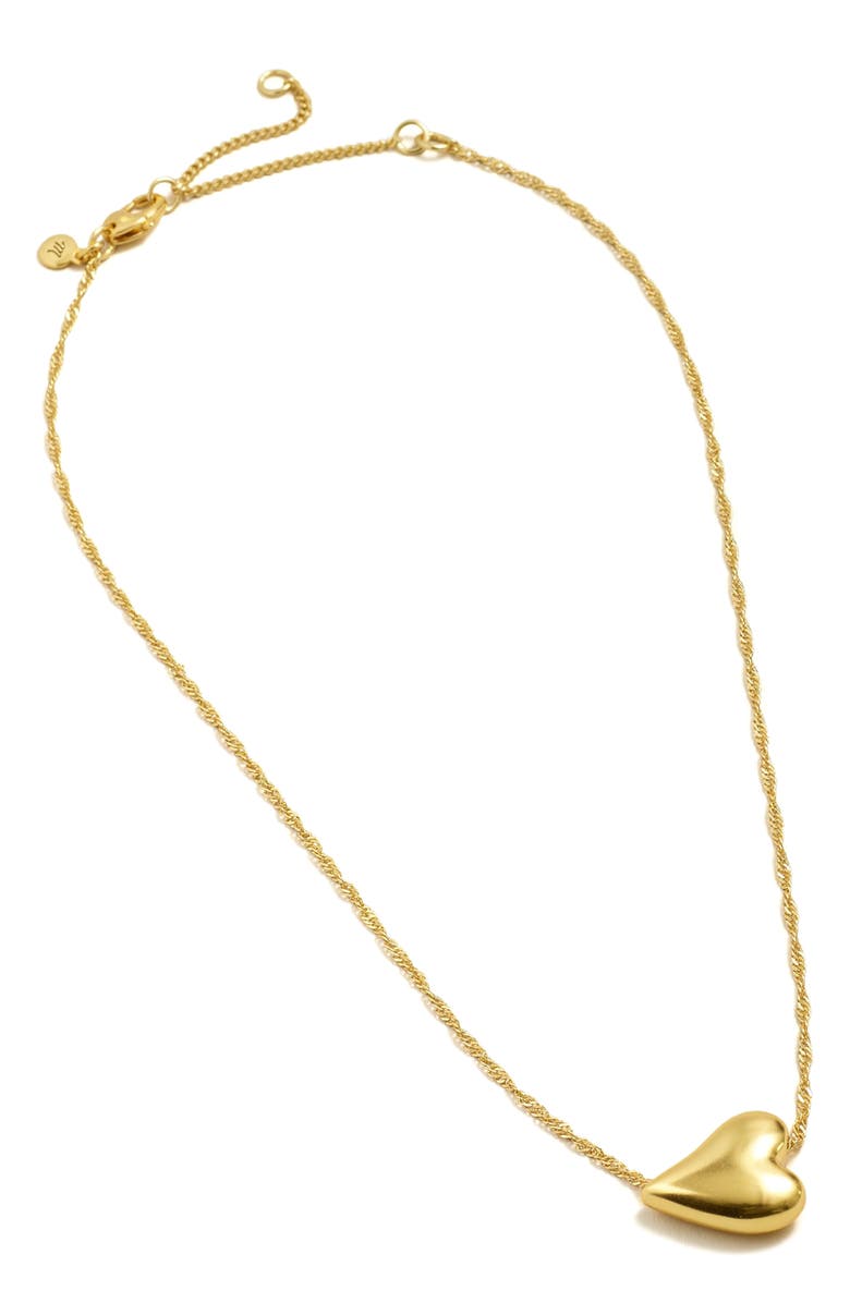 Madewell Puffy Heart Pendant Choker Necklace, Main, color,