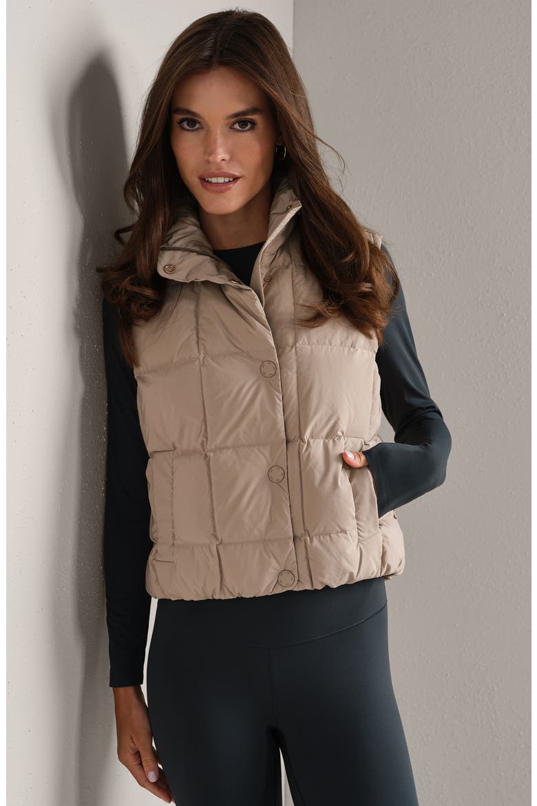 Powder Puffer Down Vest, Alternate, color, BEIGE STONE
