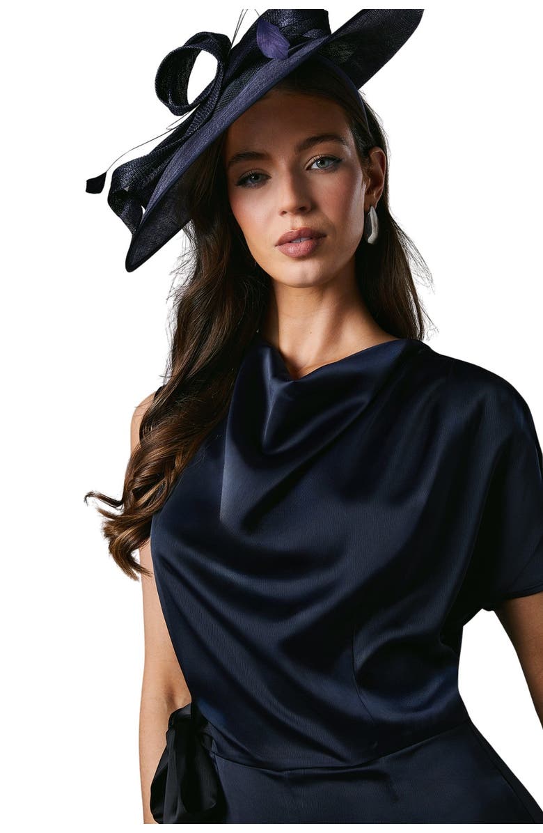 Coast Tie Side Satin Drape Wide Leg Jumpsuit, Alternate, color, Navy