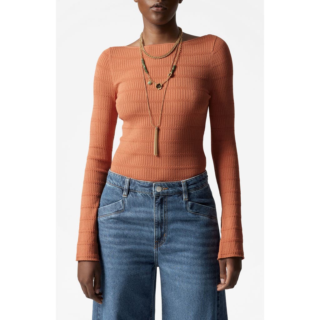 Shop & Other Stories Tobie Rib Top In Orange Medium Dusty