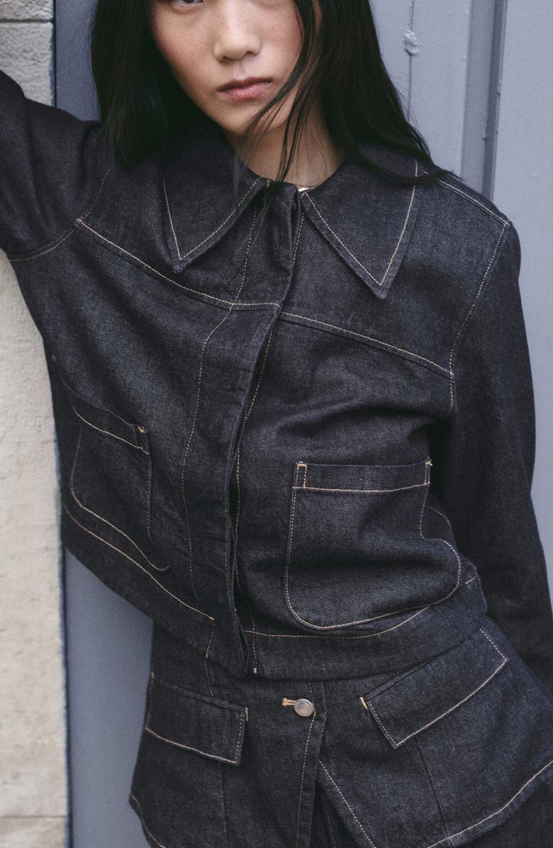 MANGO Cazadora Clemence Jacket, Alternate, color, Open Blue