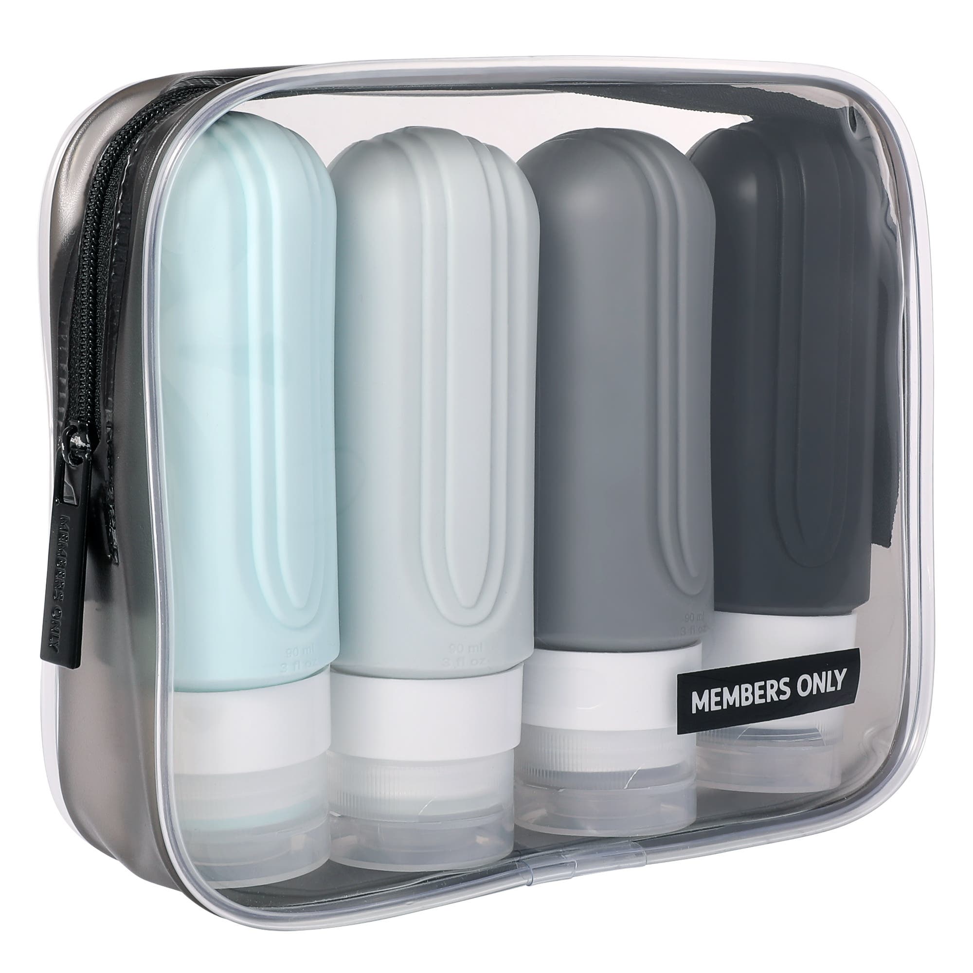 Members Only Silicone Travel Bottle Set, 4 Pack, Main, color, Multicolor