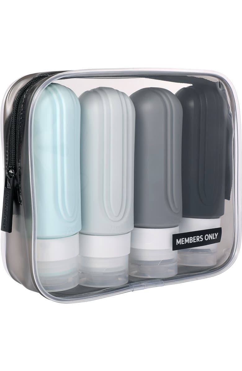 Members Only Silicone Travel Bottle Set, 4 Pack, Main, color, Multicolor