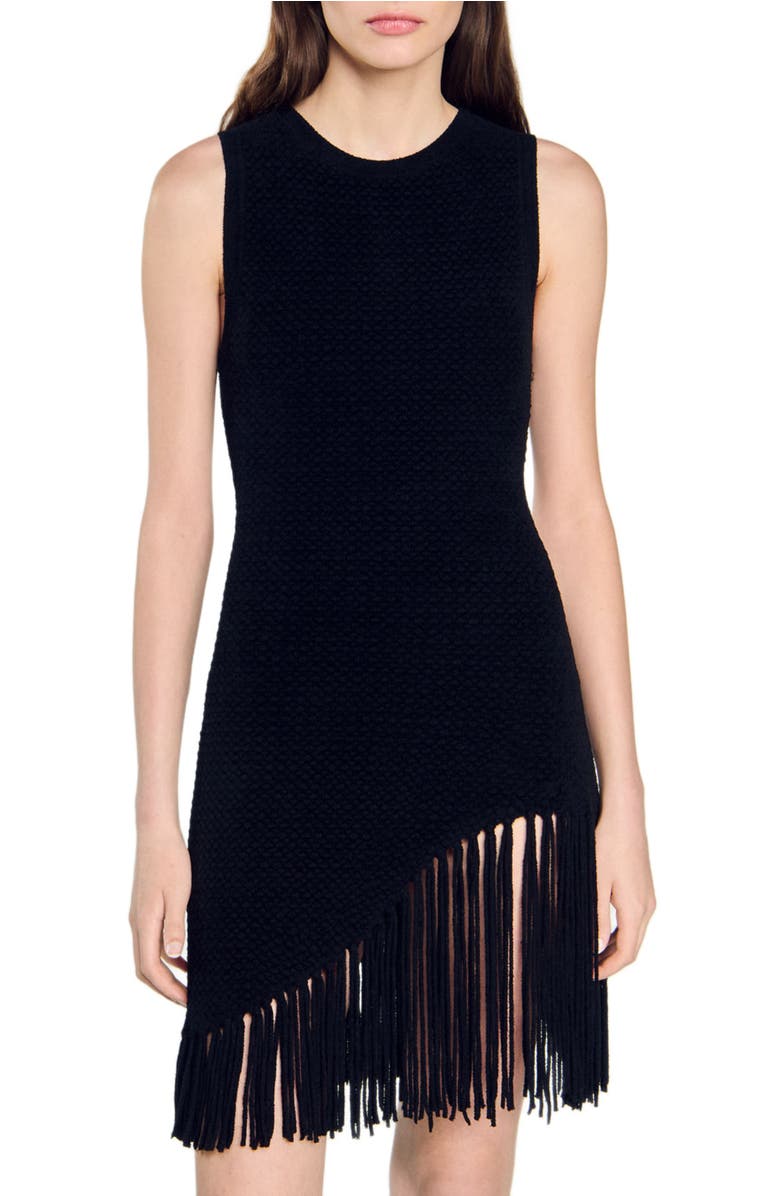 SANDRO Short fringed dress, Alternate, color, 