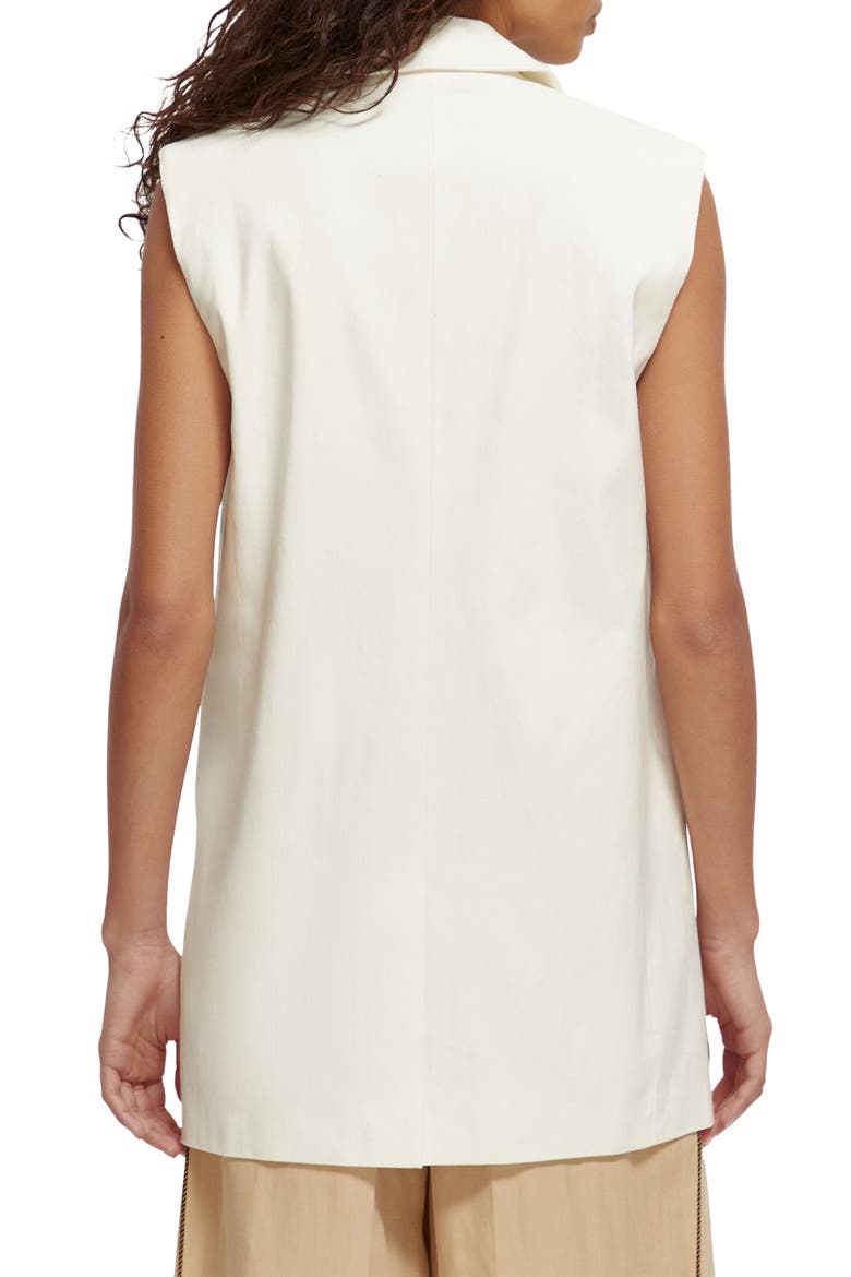 Linen Blend Vest, Alternate, color, 0001-OFF WHITE