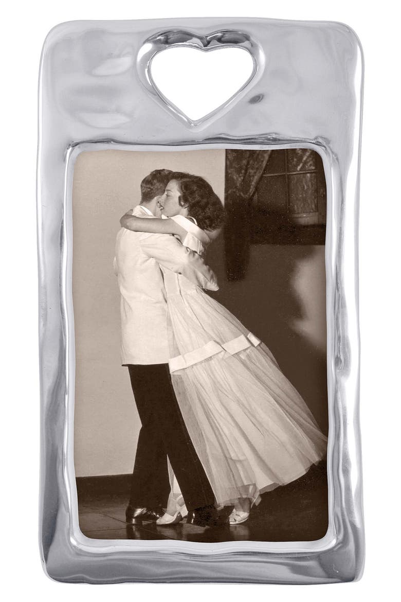 Open Heart Picture Frame, Main, color, SILVER