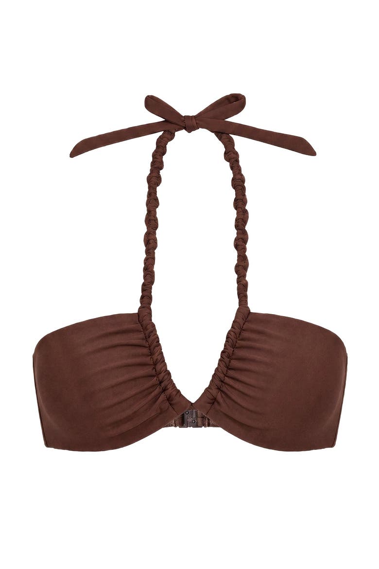 Ondine Macrame Bikini Top, Alternate, color, Espresso