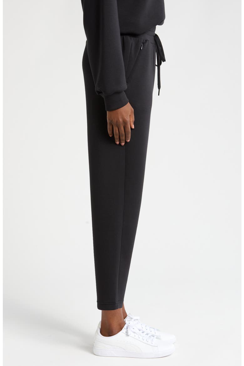 Soft Scuba Knit Liftoff Drawstring Ankle Pants, Alternate, color, BLACK