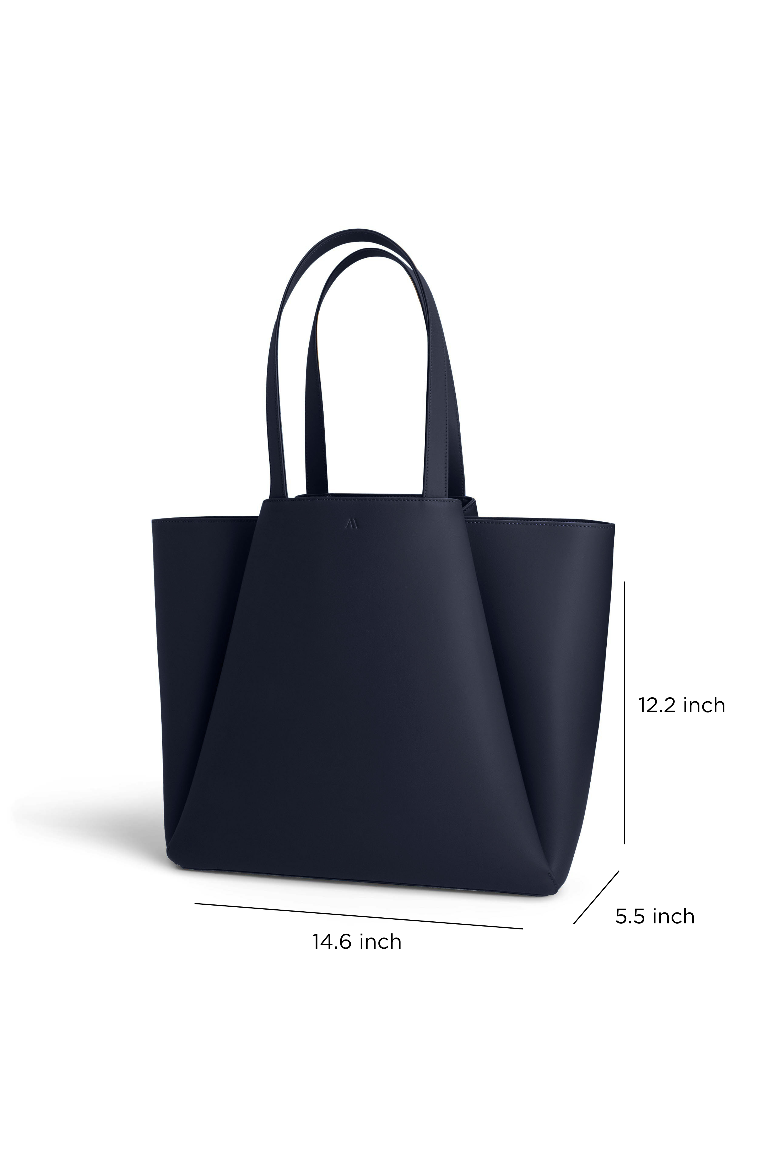 Pyramid Leather Tote Bag, Alternate, color, Night Blue